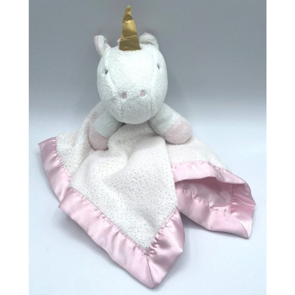 Cloud Island Unicorn Lovey Baby Security Blanket Sparkles Pink Satin Plush